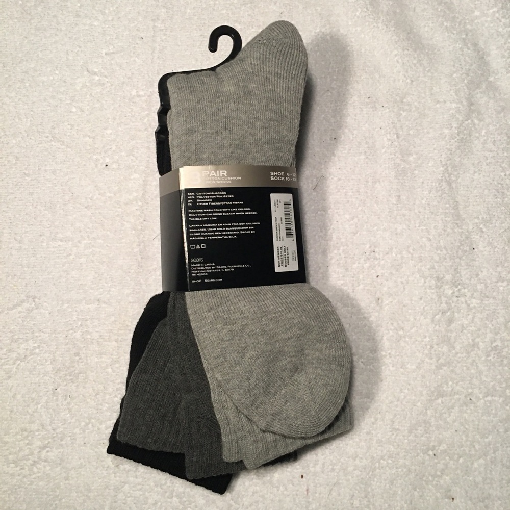 NWT 3 Pack Black and Gray Structure Dress Socks - Picture 4 of 5